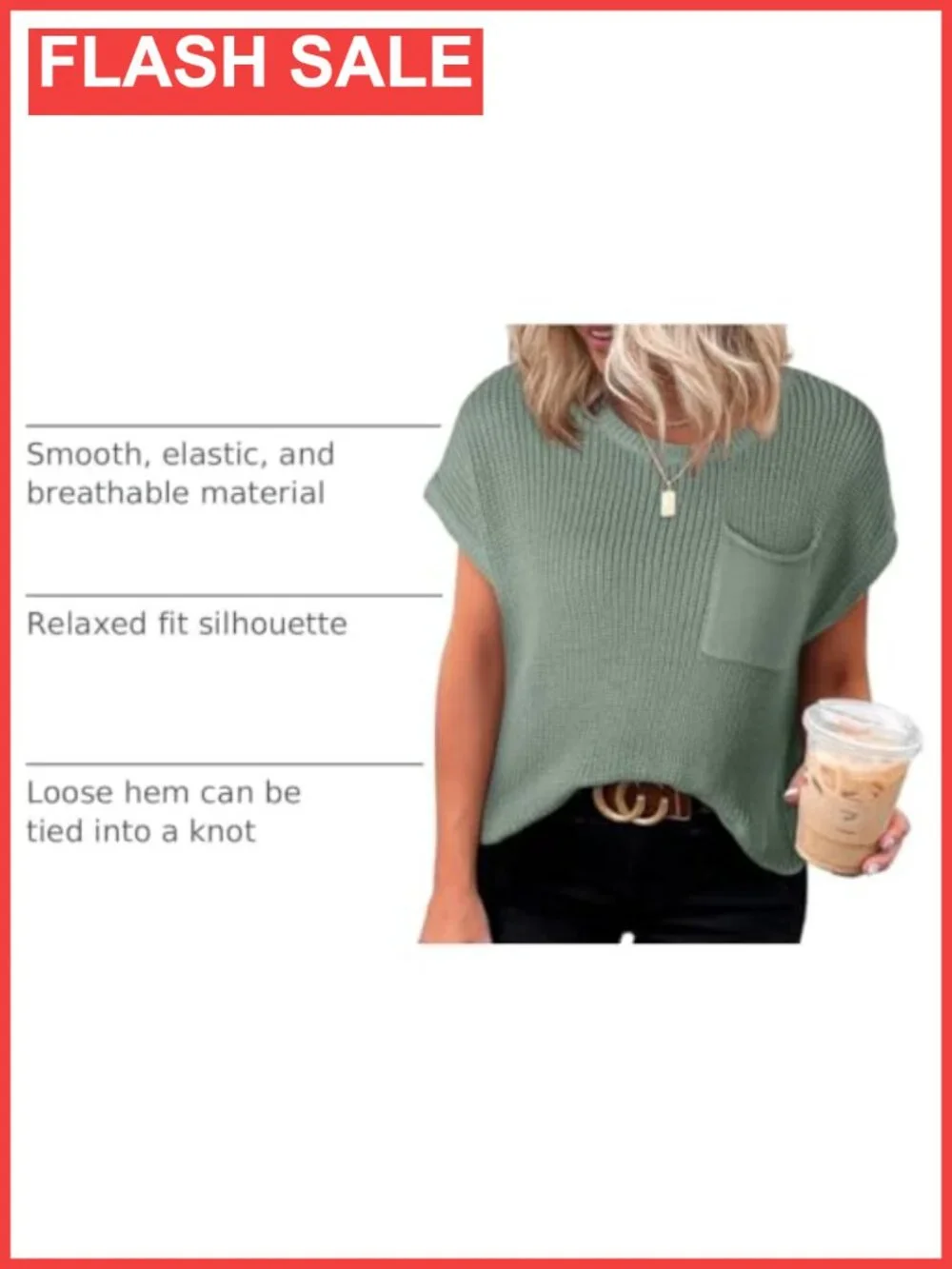 Short Sleeve Tunic Sweater Business Casual Knit Top Loose Fit Pullover